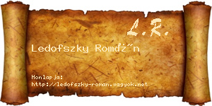 Ledofszky Román névjegykártya