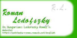 roman ledofszky business card